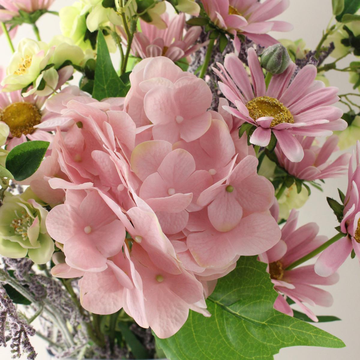 Florals Forever Freya Hydrangea Luxury Bouquet Pink 63cm Pink, Green and Yellow – image 2