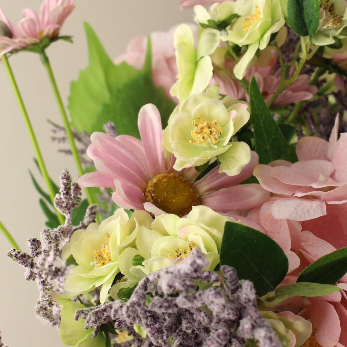 Florals Forever Freya Hydrangea Luxury Bouquet Pink 63cm Pink, Green and Yellow – image 3