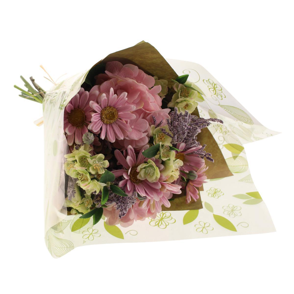 Florals Forever Freya Hydrangea Luxury Bouquet Pink 63cm Pink, Green and Yellow – image 6