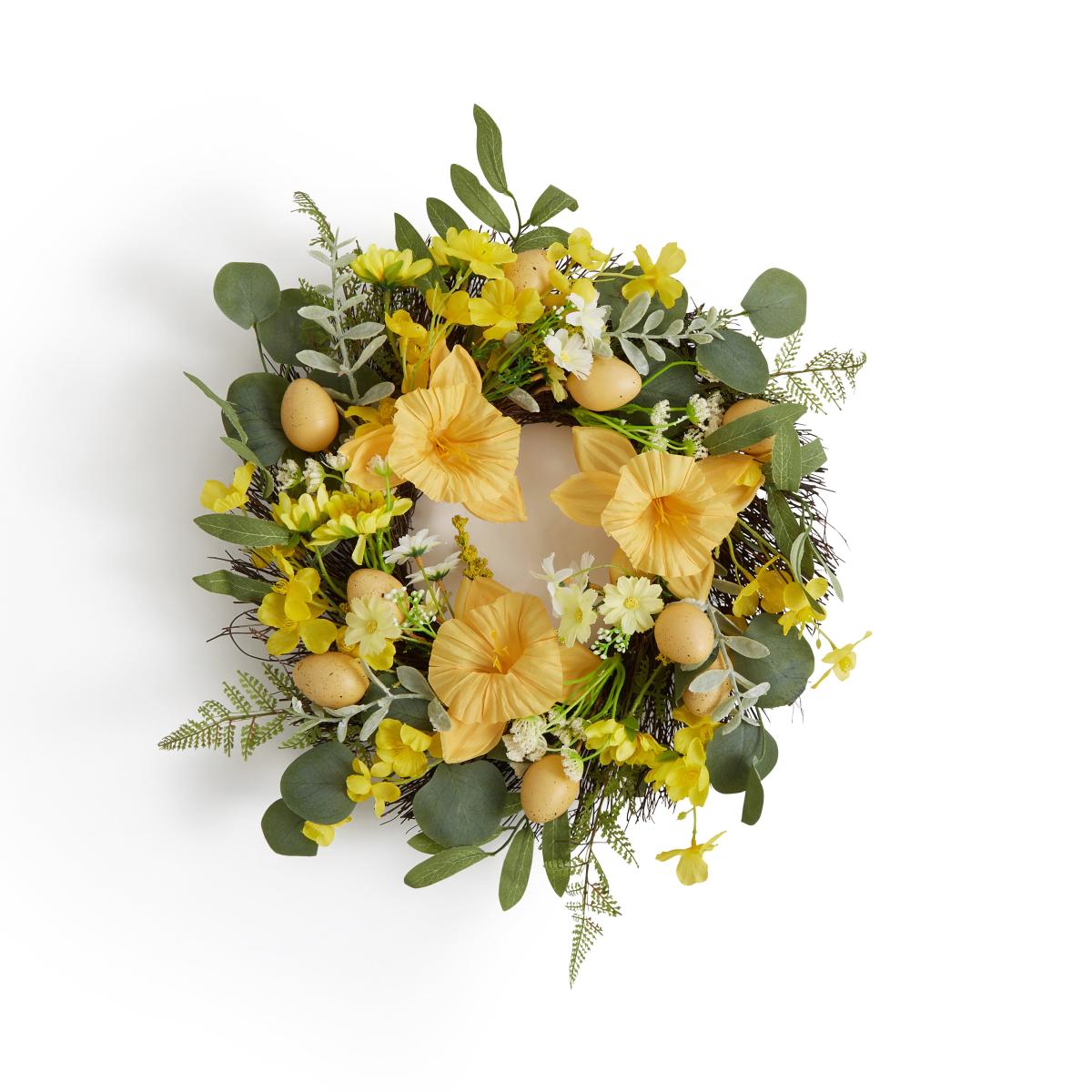 Artificial Yellow Daffodil Floral Wreath Yellow – image 3