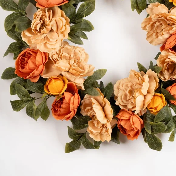 Artificial Autumnal Flower Wreath – image 3