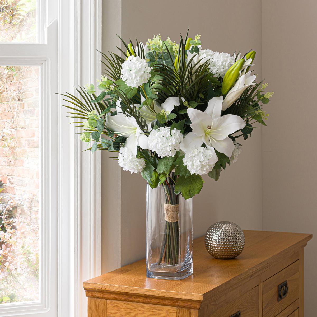 Florals Forever Grace Lily Luxury Bouquet White 63cm Green and White – image 1