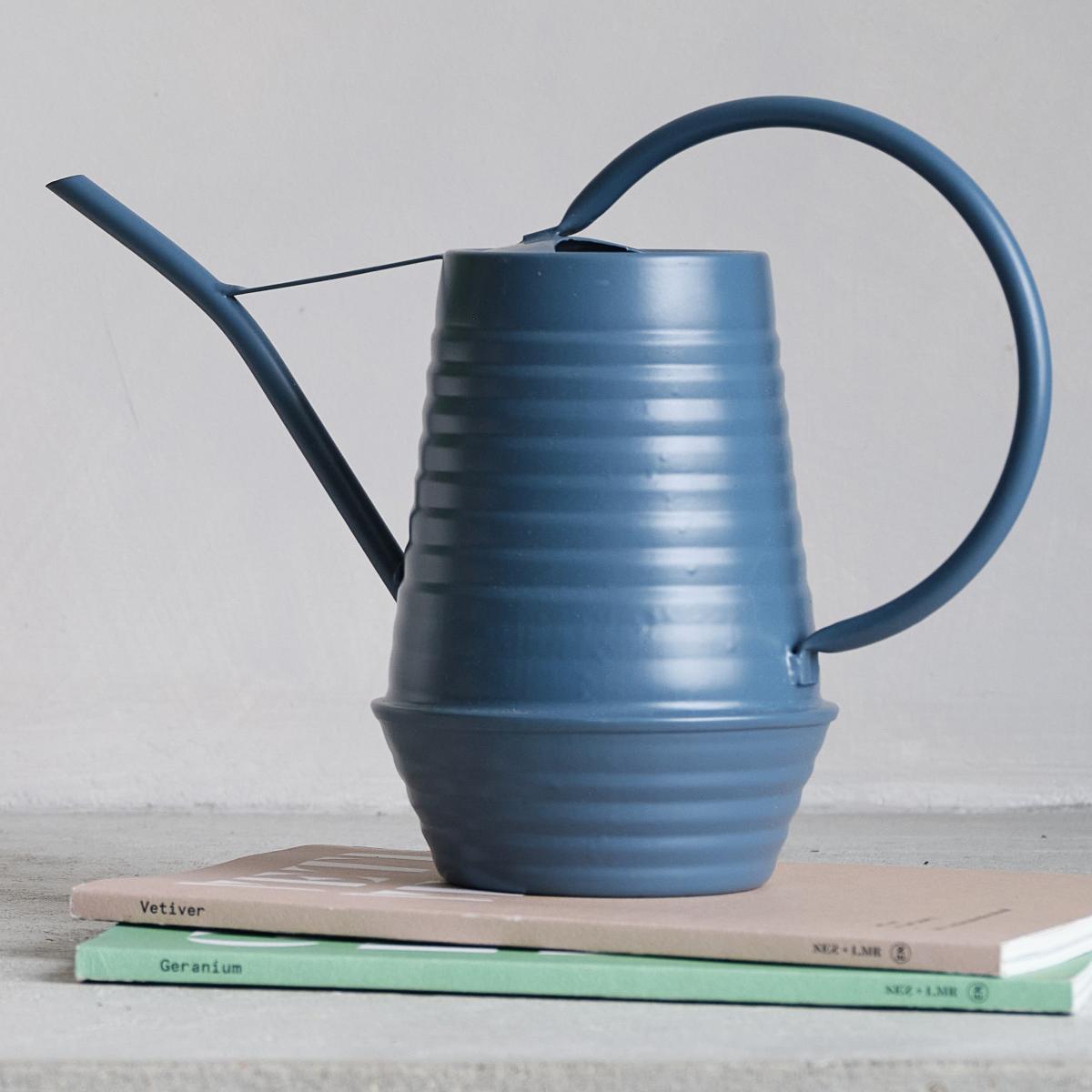Money Tree Potted House Plant and Watering Can Bundle Ceramic Navy – image 4