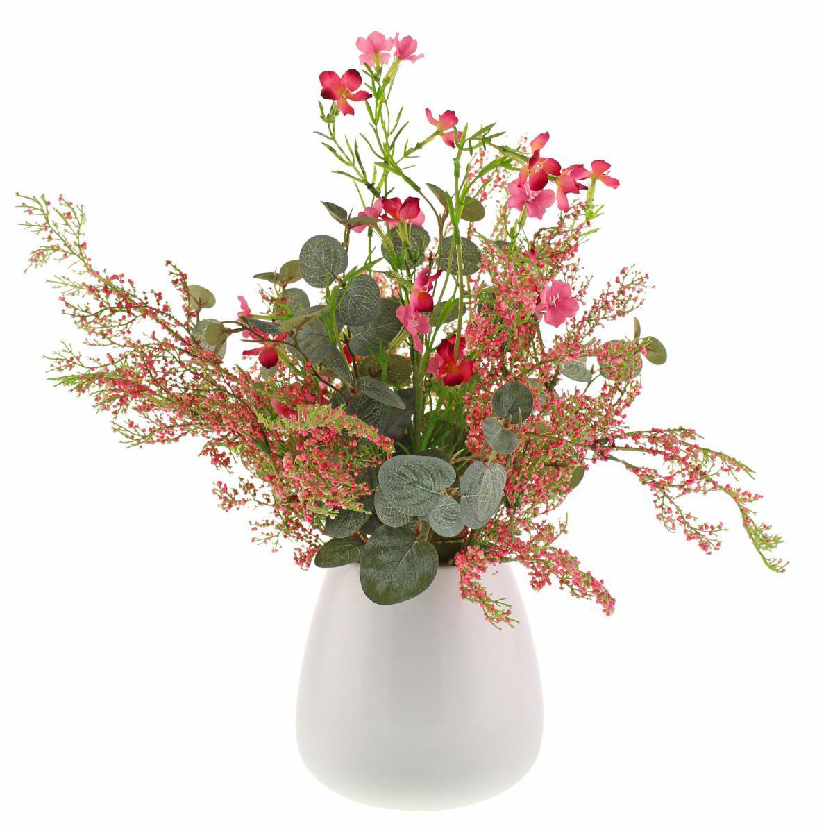 Blossom and Eucalyptus in Ceramic Pot Pink – image 5