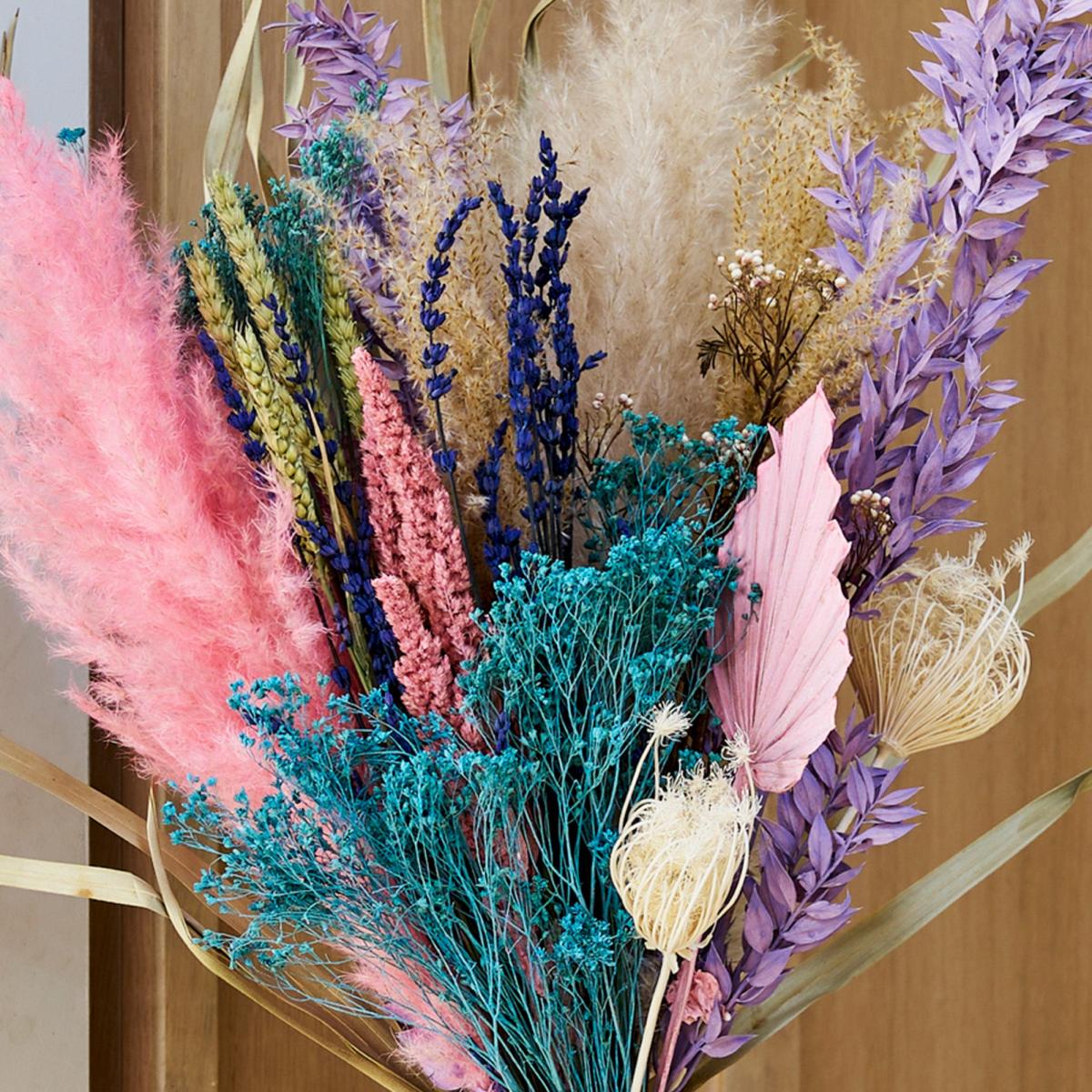 Dried Pastel Pop Flower Bouquet MultiColoured – image 2