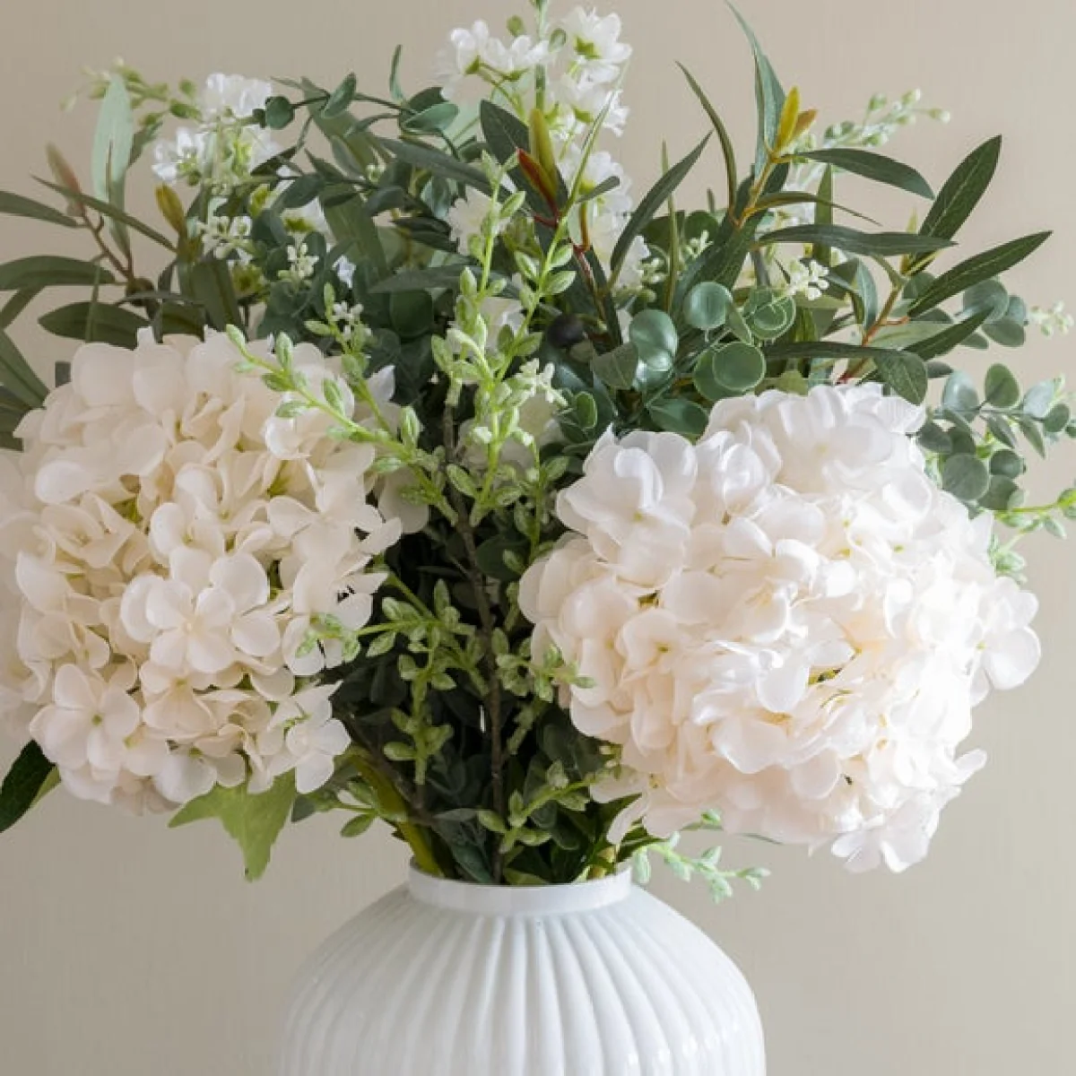 Artificial Juliette White Hydrangea Bouquet – image 2