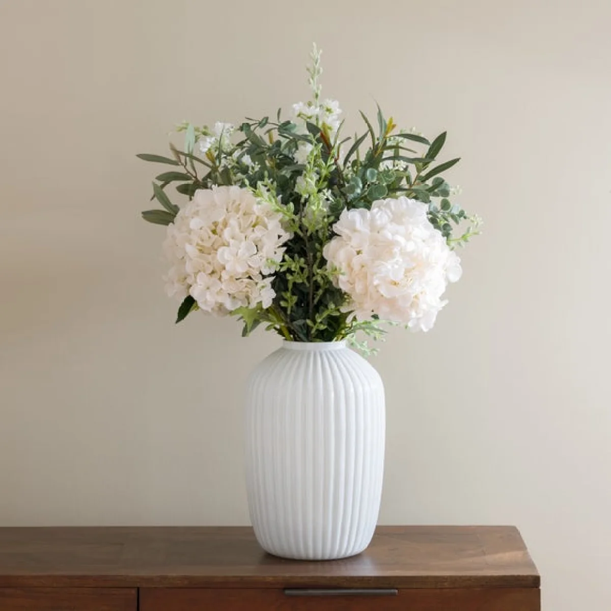 Artificial Juliette White Hydrangea Bouquet – image 4