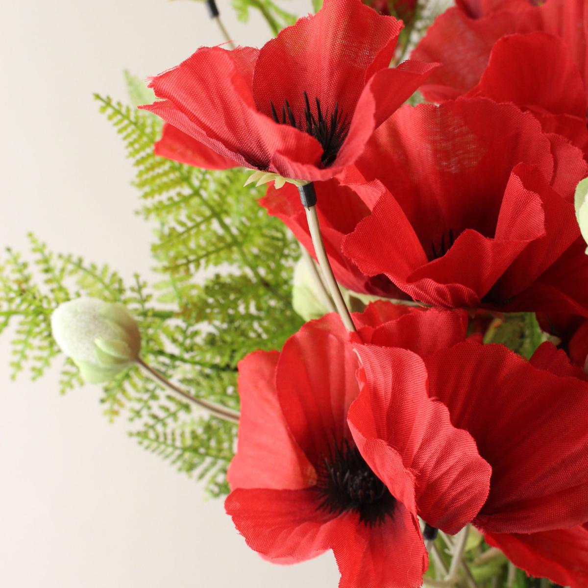 Florals Forever Eleanor Poppy Luxury Bouquet Red 58cm Red, Green and Clear – image 3