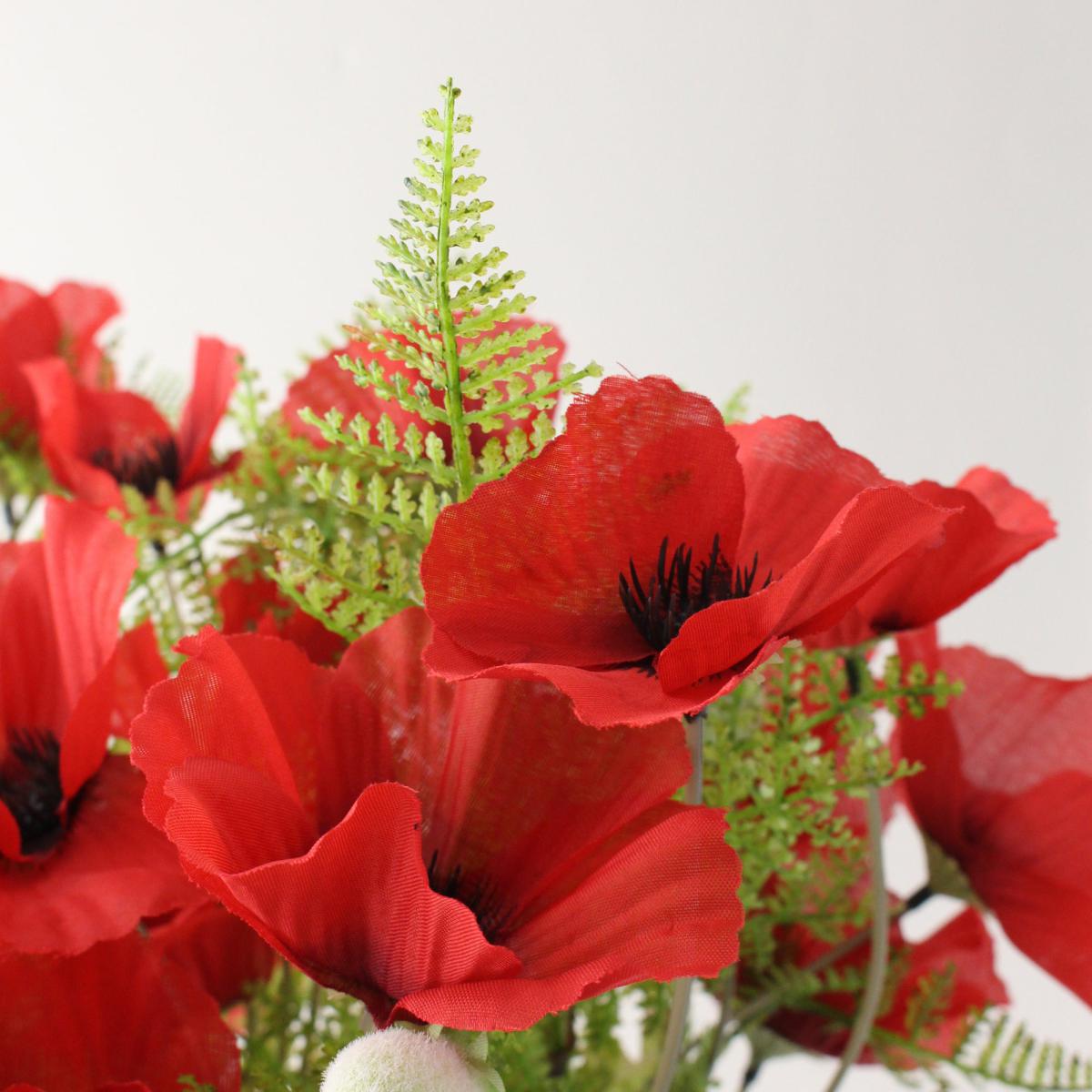 Florals Forever Eleanor Poppy Luxury Bouquet Red 58cm Red, Green and Clear – image 4