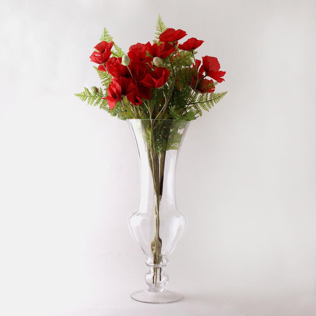 Florals Forever Eleanor Poppy Luxury Bouquet Red 58cm Red, Green and Clear – image 5