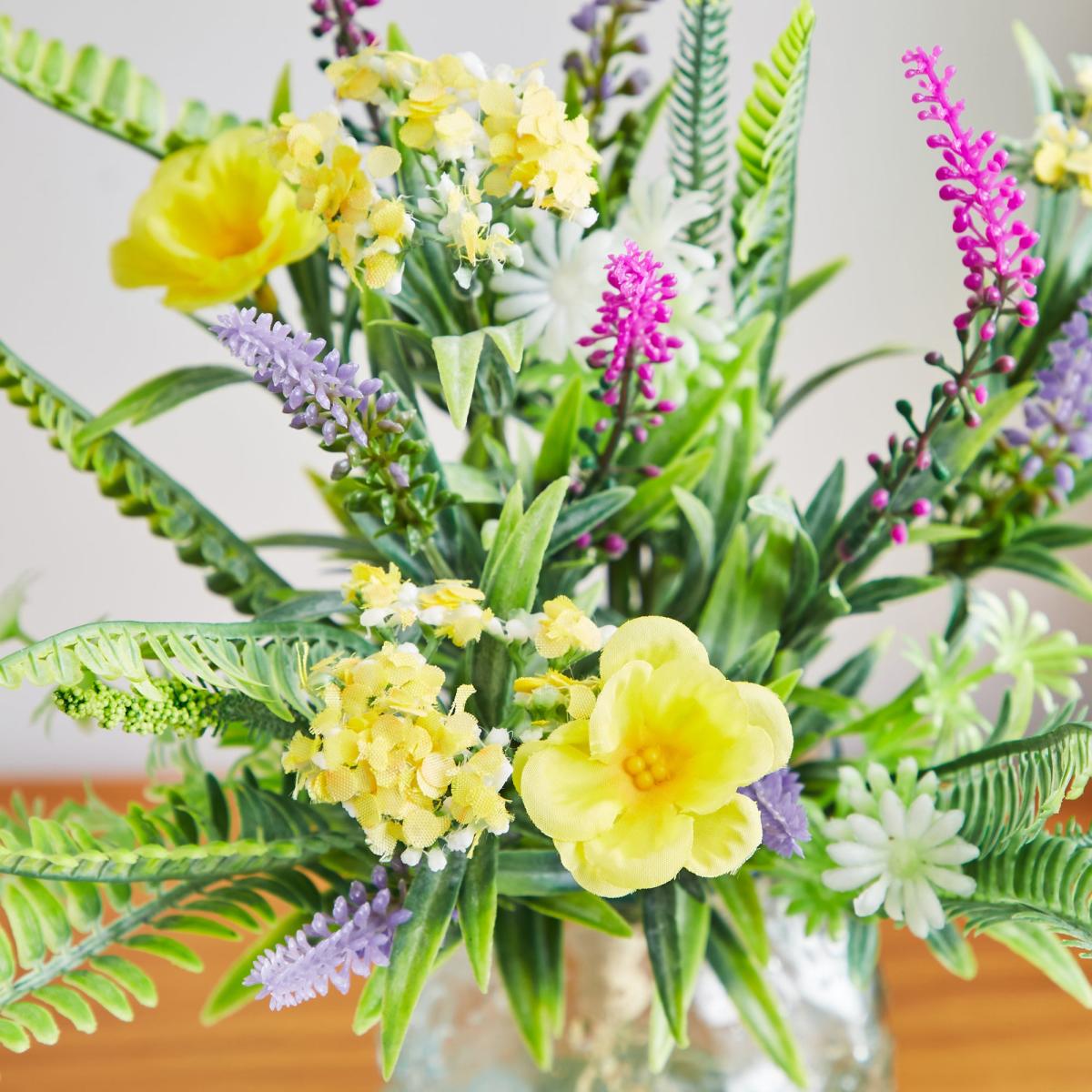 Artificial Wildflower Bundle 32cm Green, Clear and Yellow – image 2