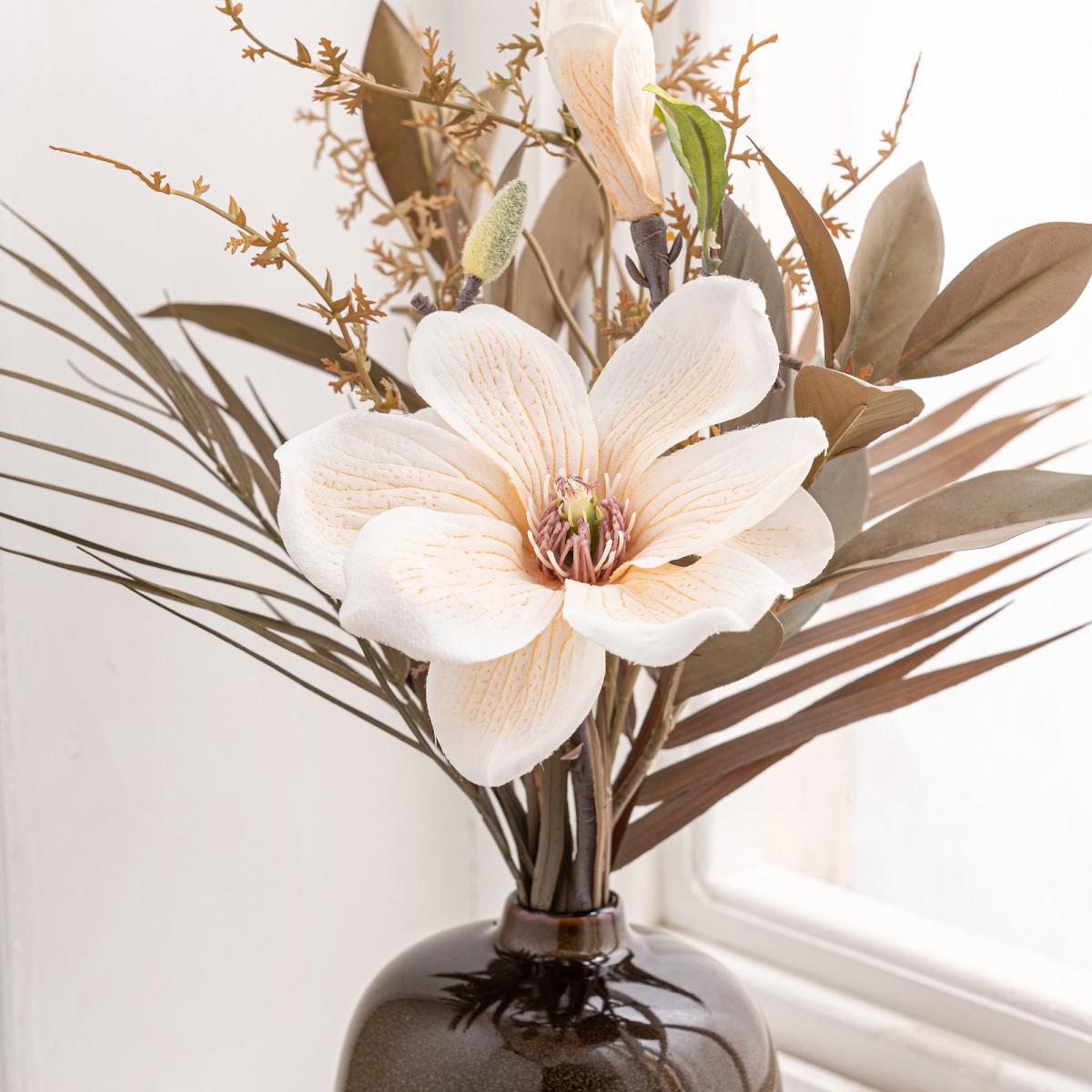 Magnolia in Ceramic Vase Off-White – image 2