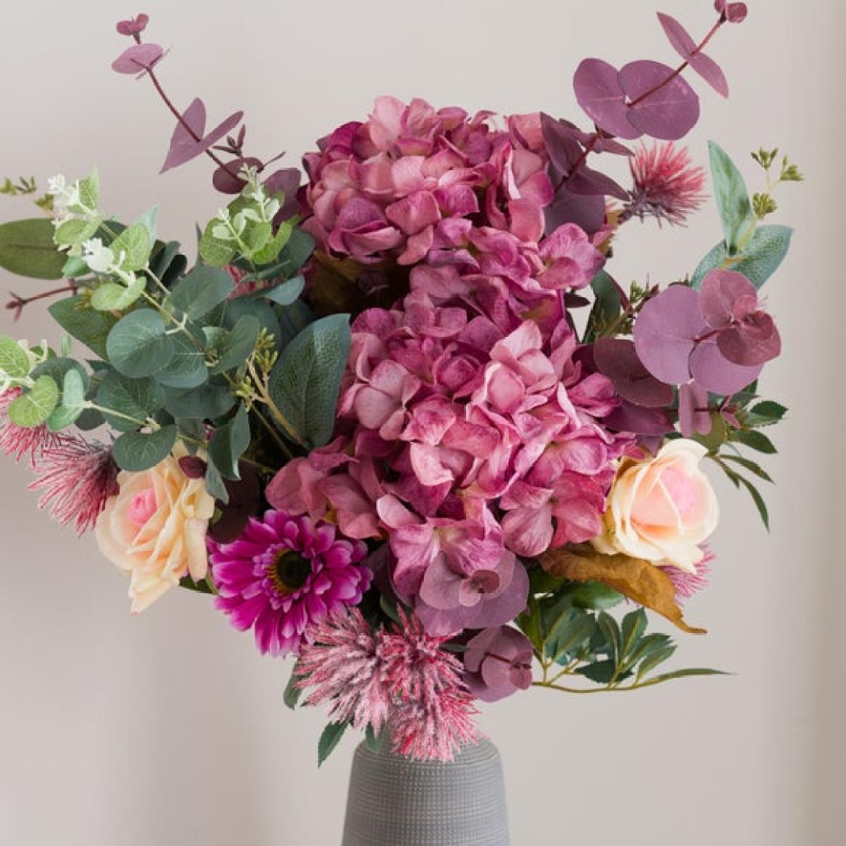 Artificial Laila Pink & Purple Thistle Bouquet – image 3