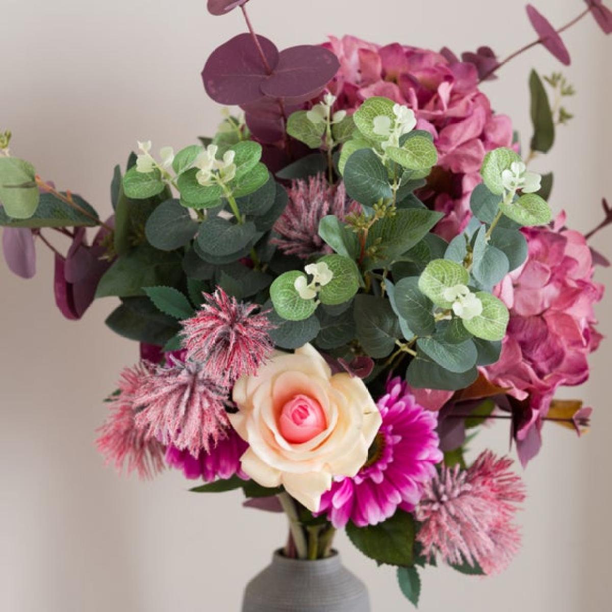Artificial Laila Pink & Purple Thistle Bouquet – image 4