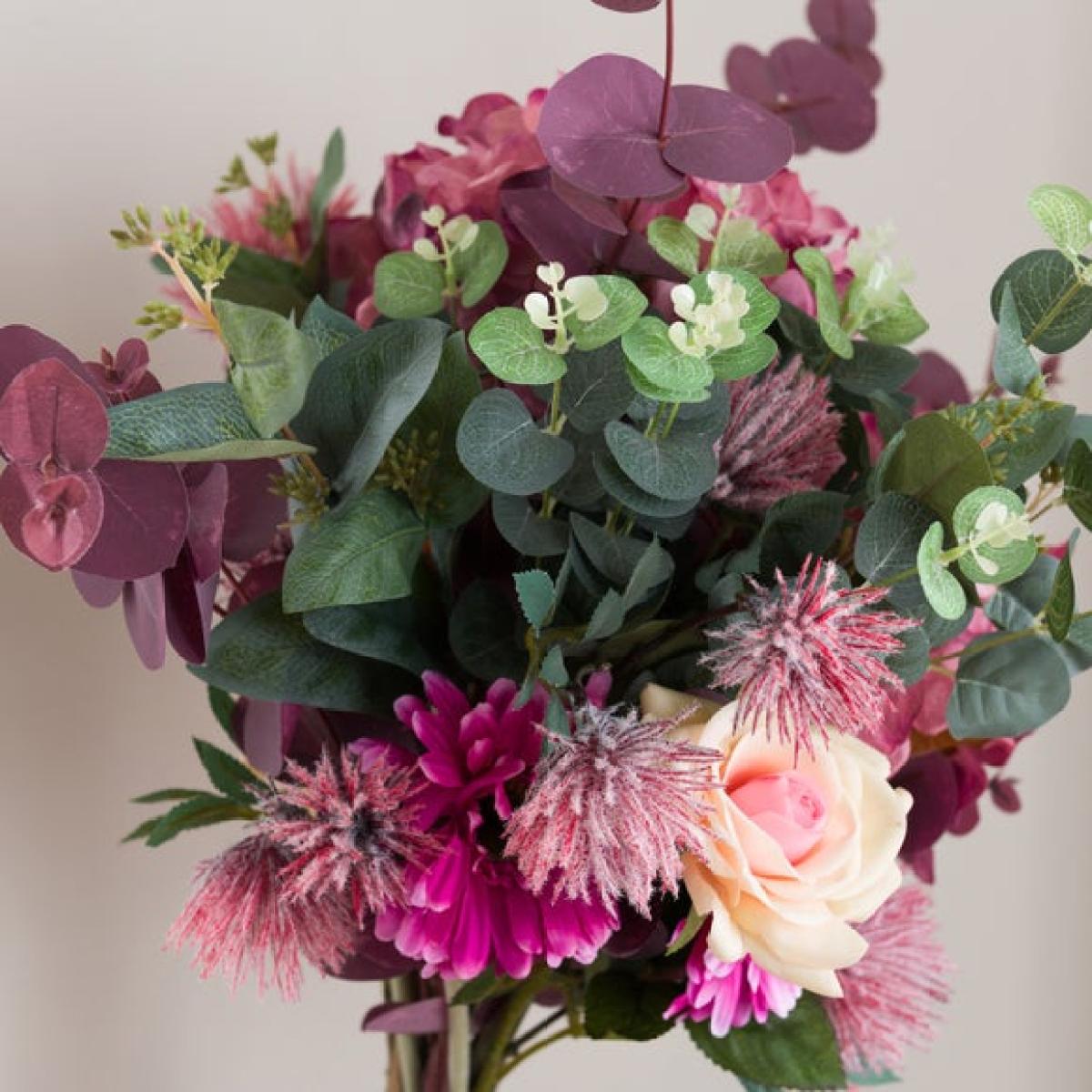 Artificial Laila Pink & Purple Thistle Bouquet – image 5