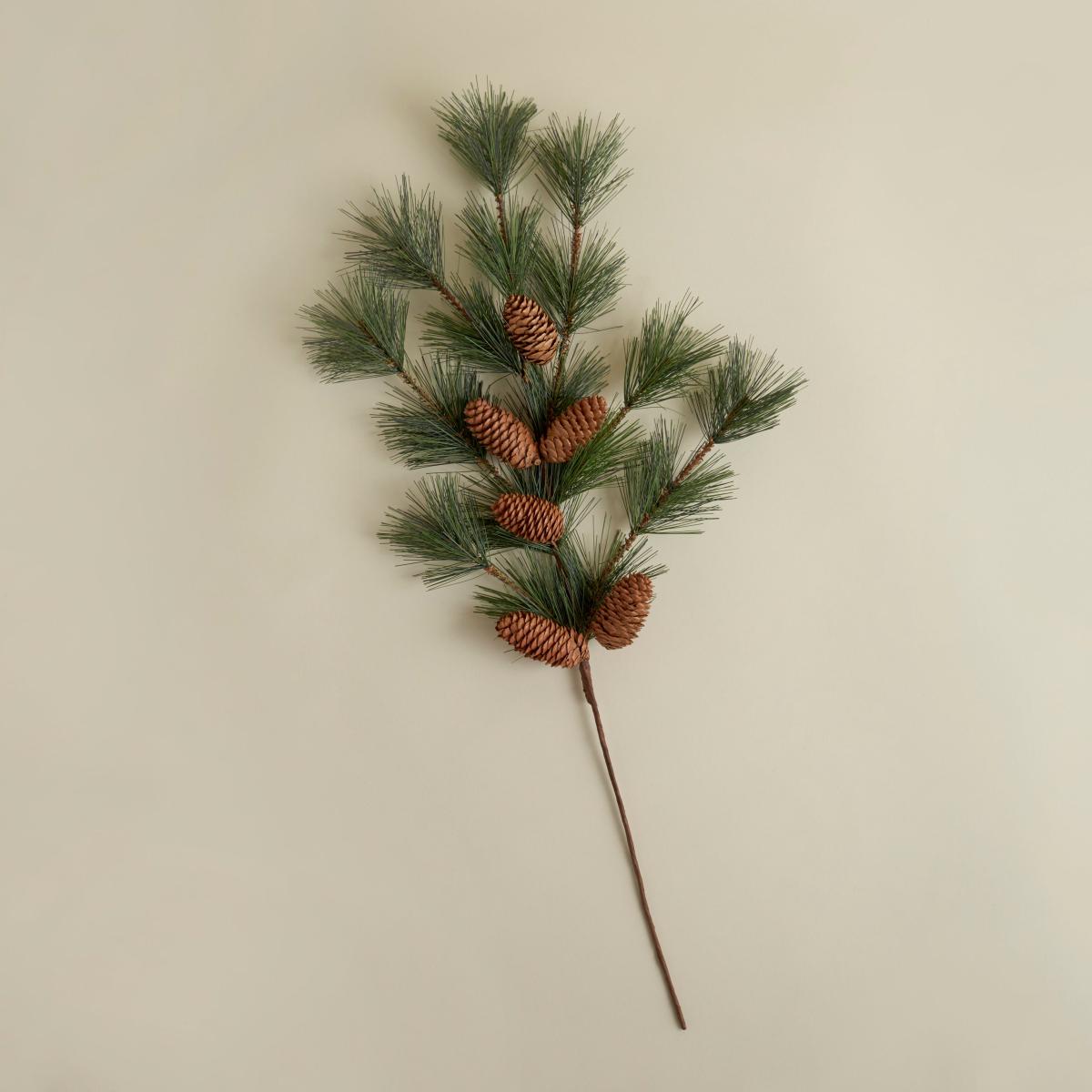 Natural Pine Spray with Cones 70cm Green – image 3