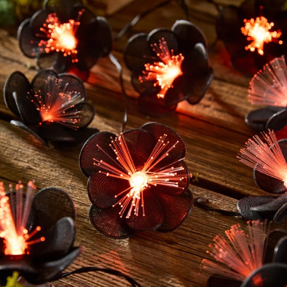 Black Flower Icon Optic String Lights – image 2