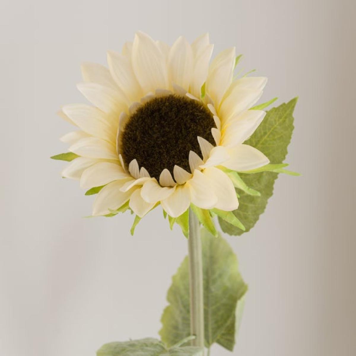 Artificial XL Cream Sunflower Stem – image 4