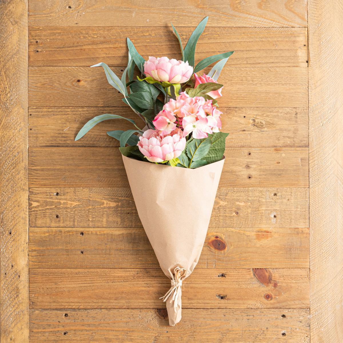 Florals Forever Pink Rose and Hydrangea Bouquet Pink – image 2