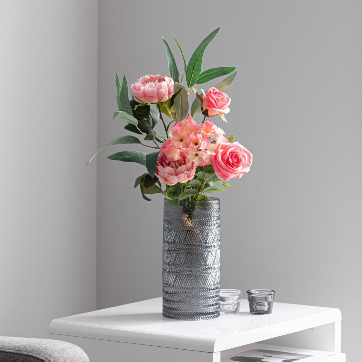 Florals Forever Pink Rose and Hydrangea Bouquet Pink – image 3