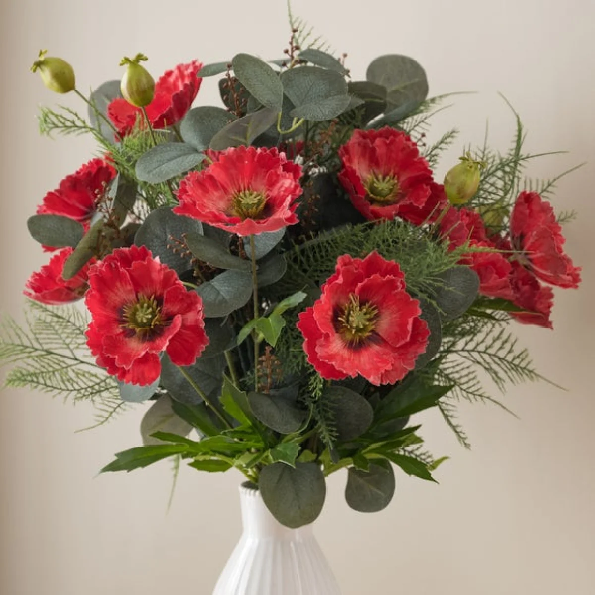 Artificial Ava Red Poppy Bouquet – image 2