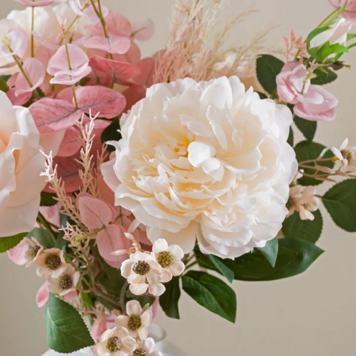 Artificial Serena Pink Rose & Peony Bouquet – image 3
