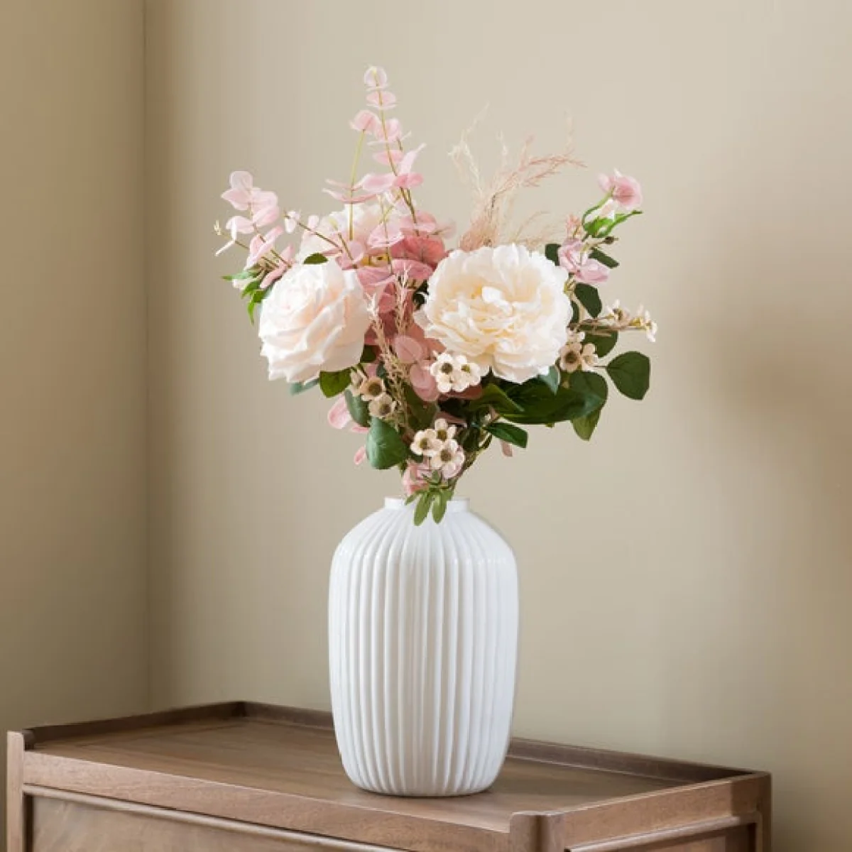 Artificial Serena Pink Rose & Peony Bouquet – image 4