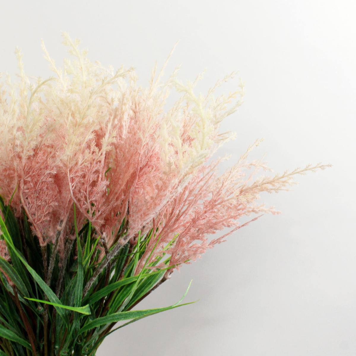 Pack of 12 Artificial Pink Seeding Grass Bundle Pink – image 2