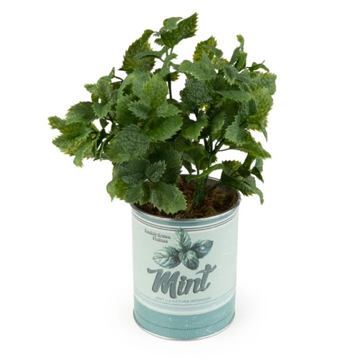 Artificial Mint Plant In Retro Tin – image 2