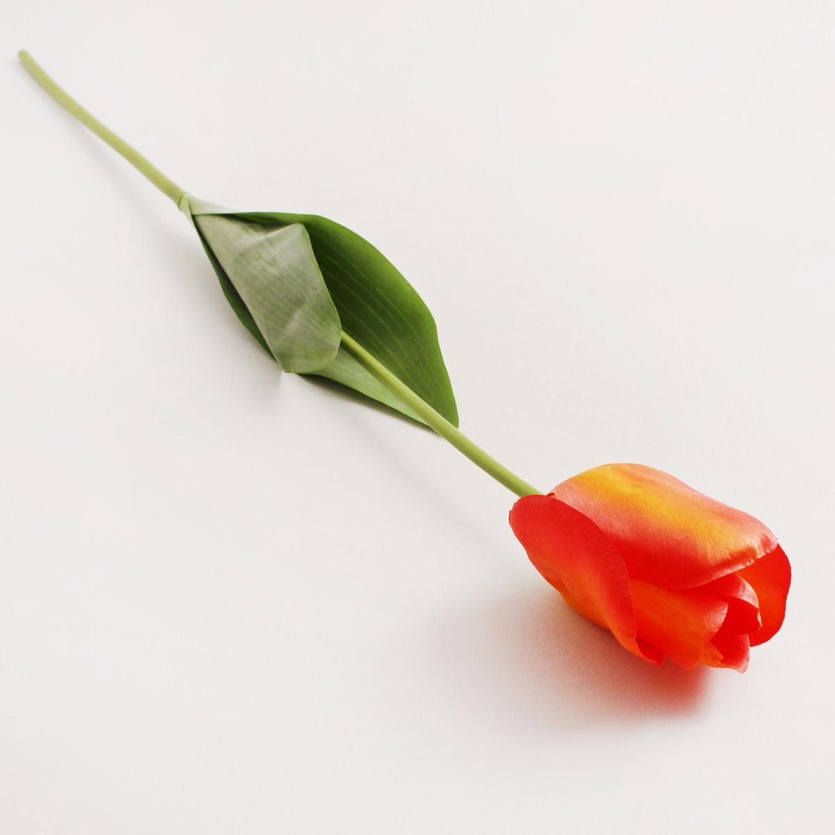 Pack of 12 Artificial Tulip Orange Stem 60cm – image 2