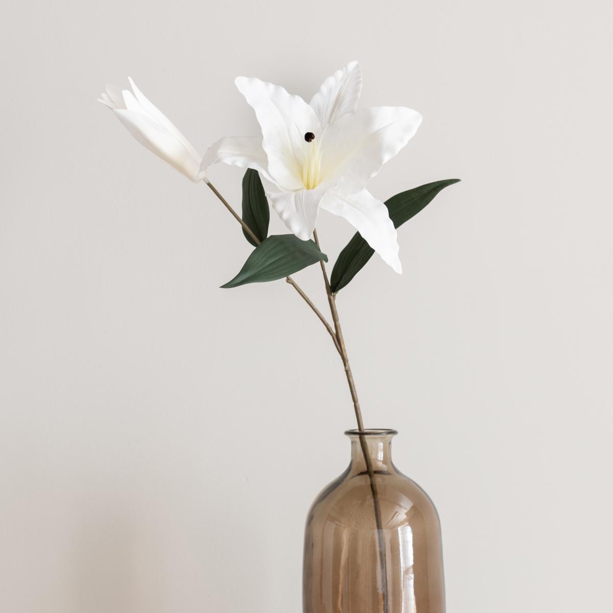 Artificial Tiger Lily White Spray 70cm White – image 3