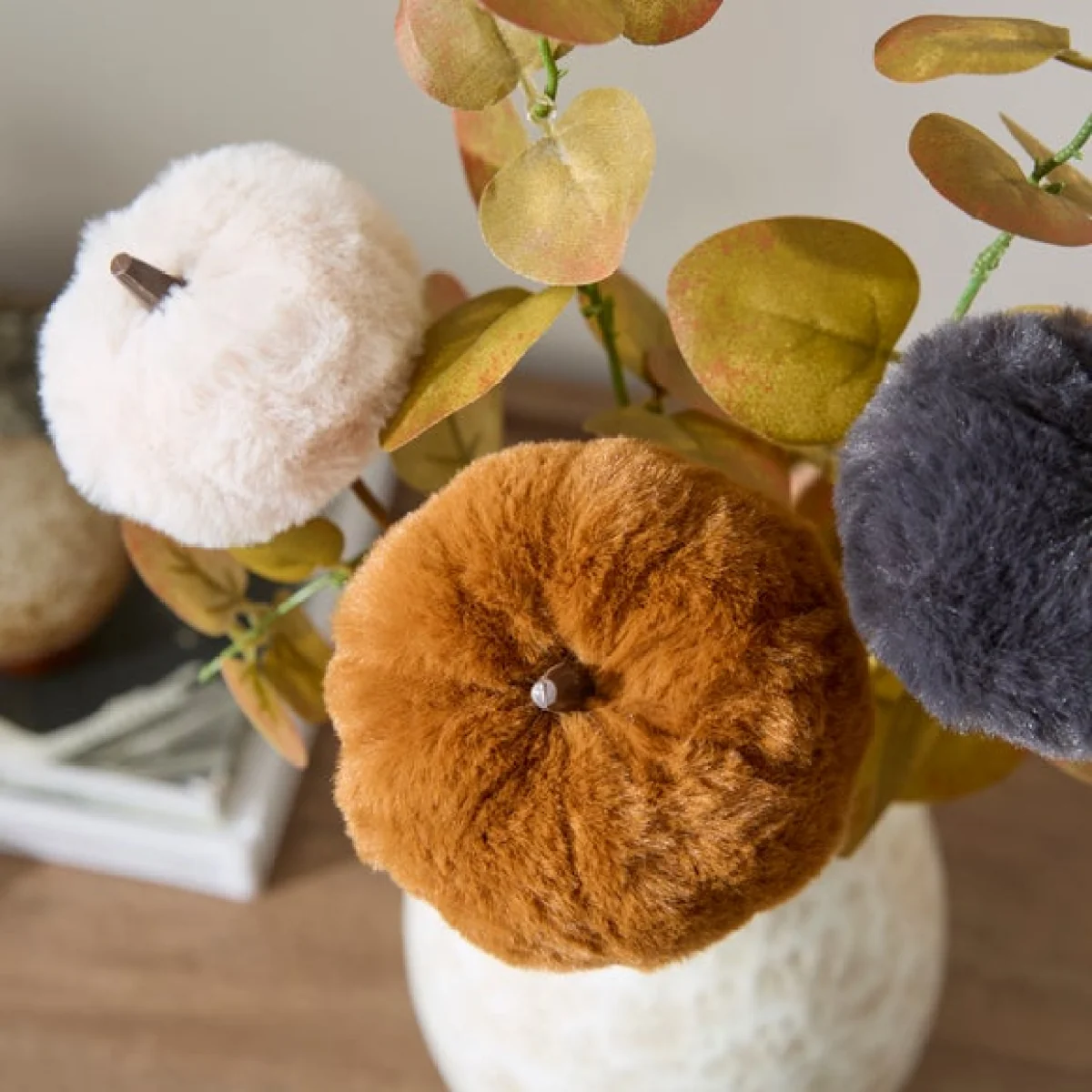 Artificial Velvet Pumpkin Bundle in Paper Wrap – image 2