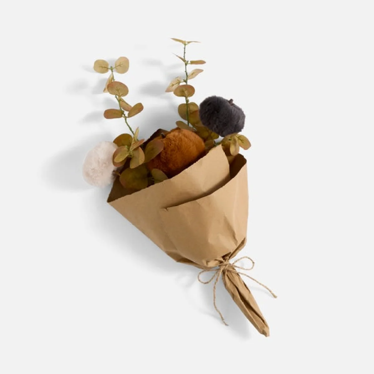 Artificial Velvet Pumpkin Bundle in Paper Wrap – image 3