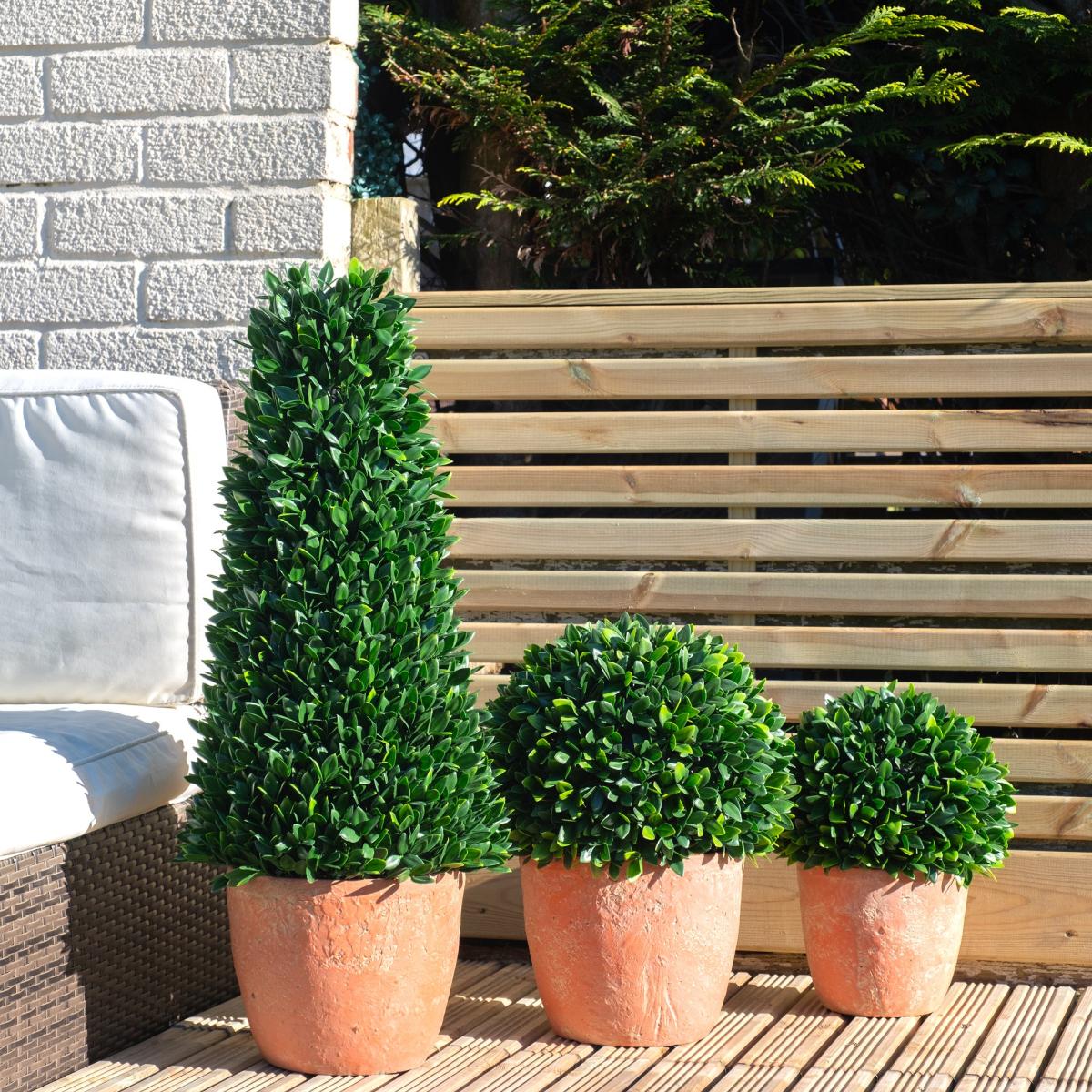 Artificial Cone Topiary in Terracotta Pot Green – image 4