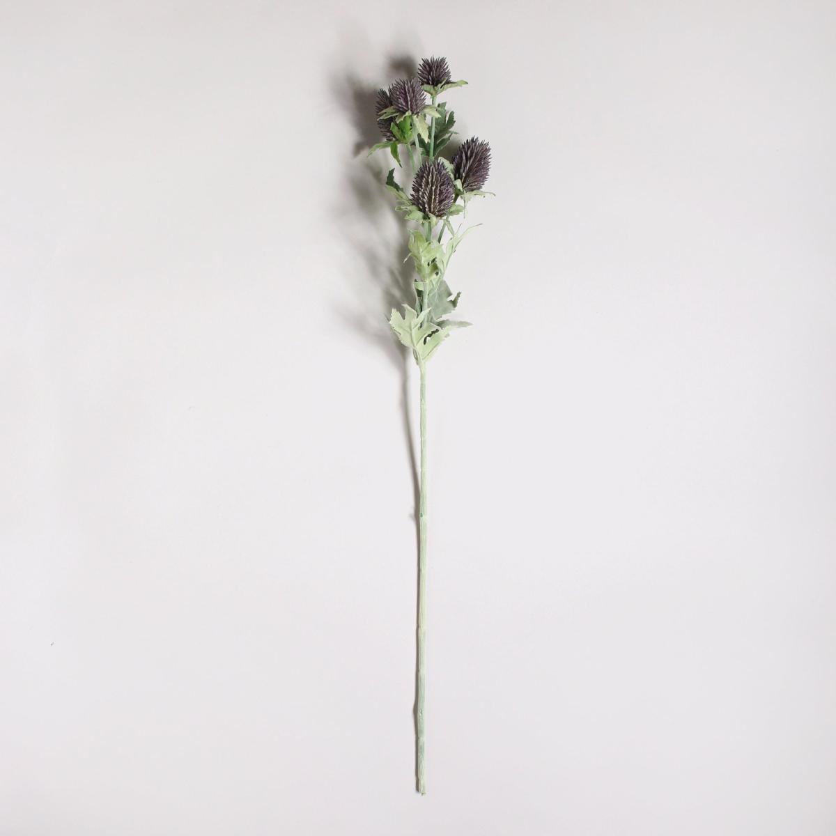 Artificial Thistle Purple Single Spray 70cm Green and Purple – image 2