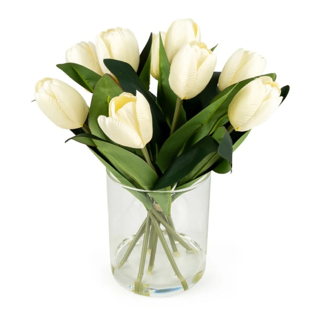 Artificial Tulip Bouquet In Glass Vase – image 2