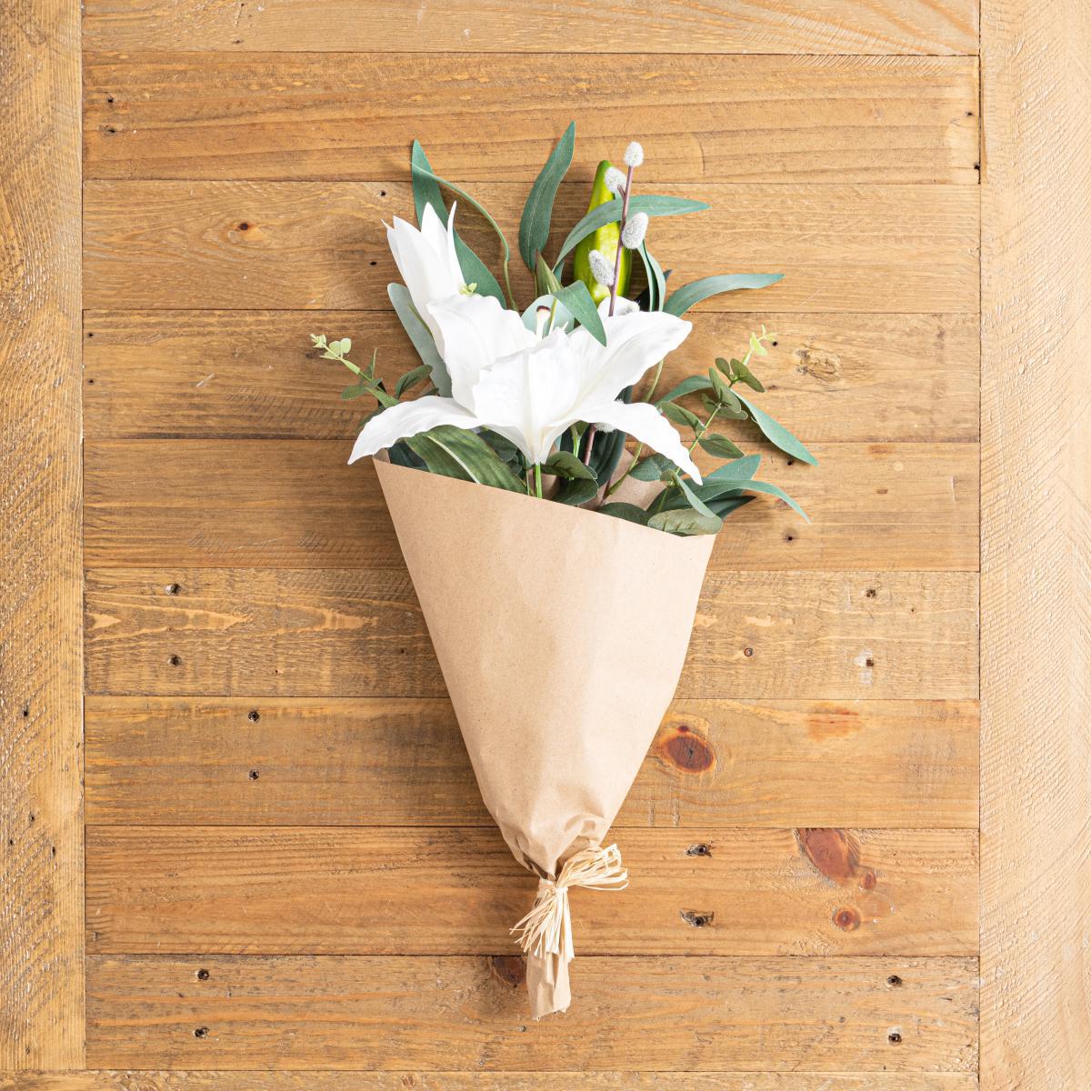 Florals Forever Lily and Eucalyptus Bouquet White – image 2