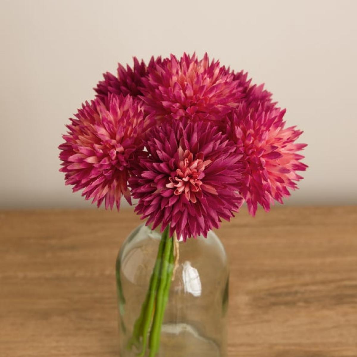 Artificial Burgundy Chrysanthemum Bouquet – image 2