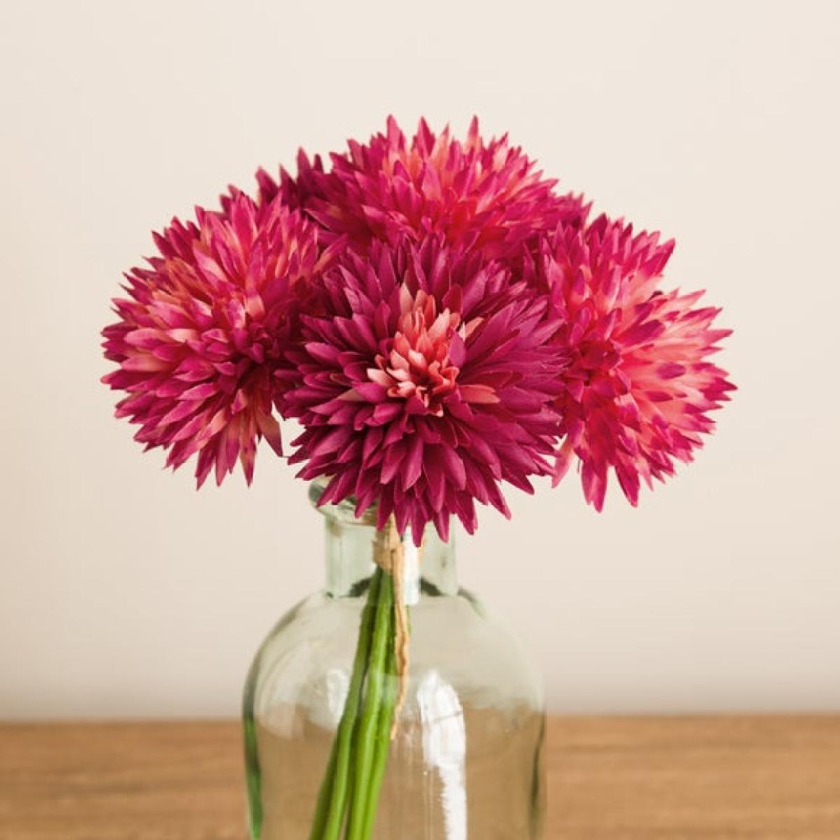 Artificial Burgundy Chrysanthemum Bouquet – image 3