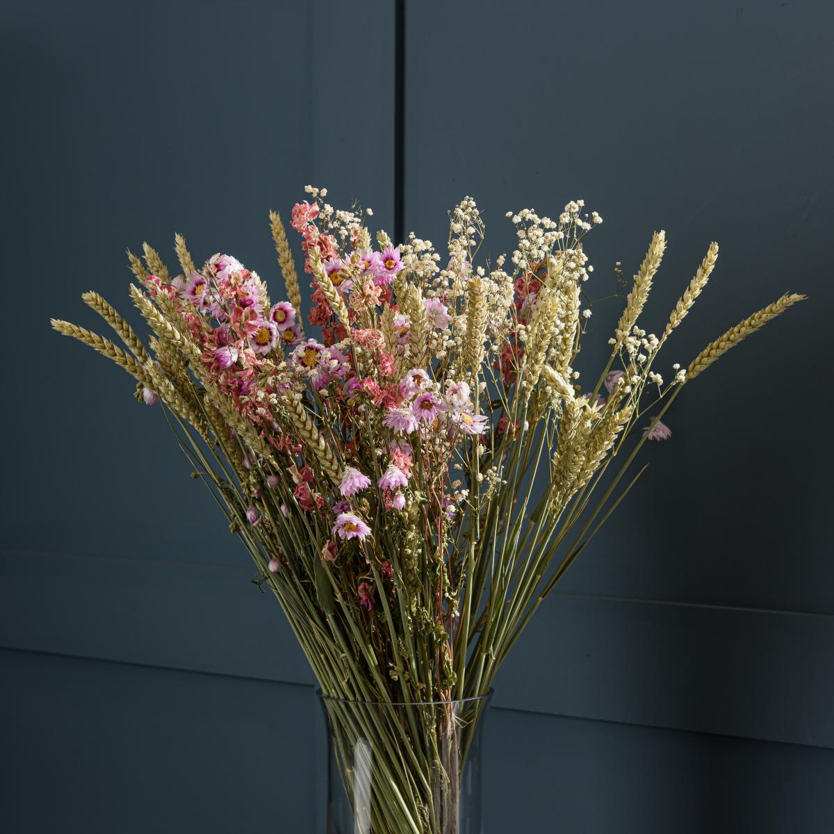 Dried Pink Delphinium Bouquet Pink – image 3
