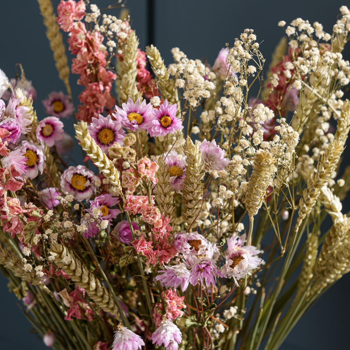 Dried Pink Delphinium Bouquet Pink – image 4