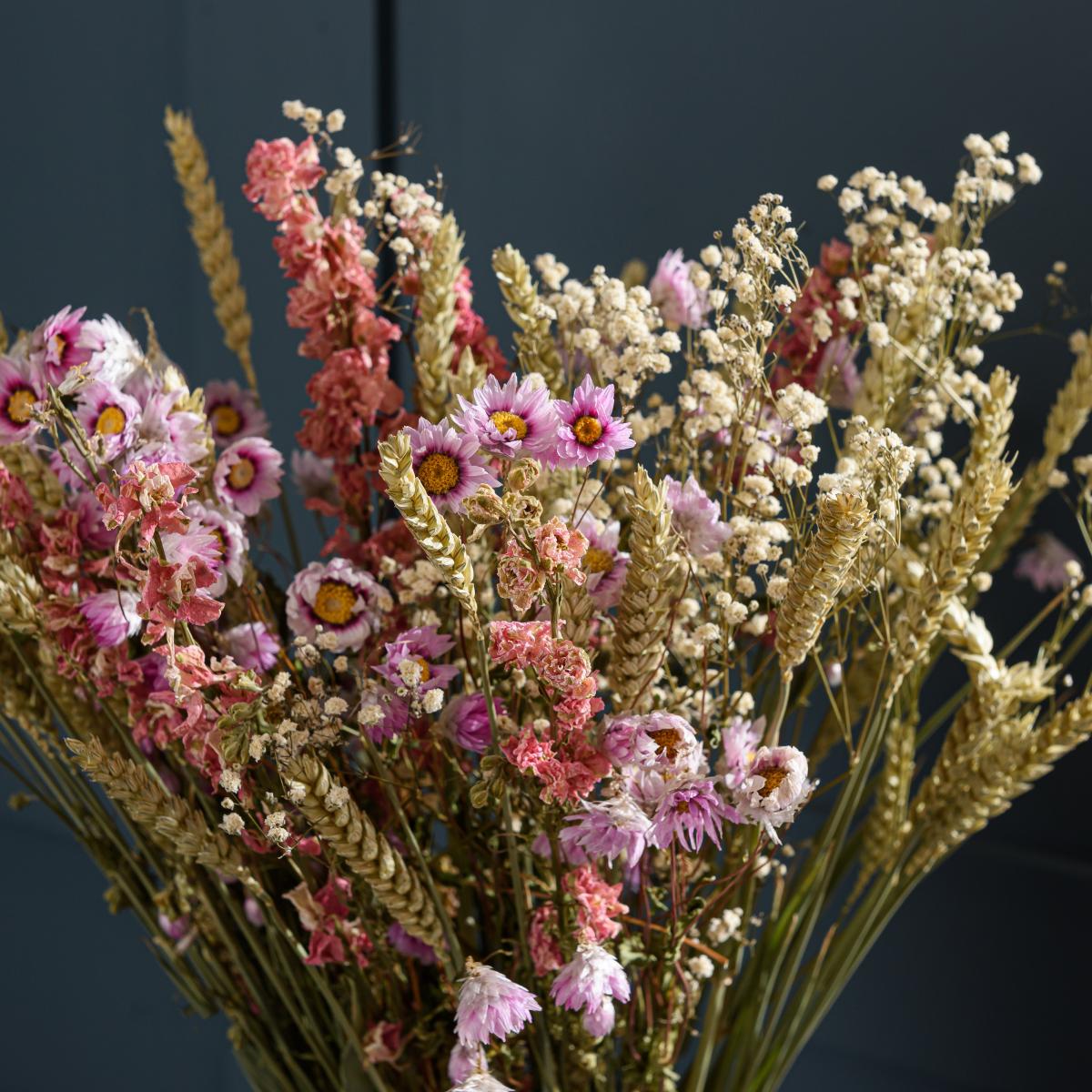 Dried Pink Delphinium Bouquet Pink – image 5
