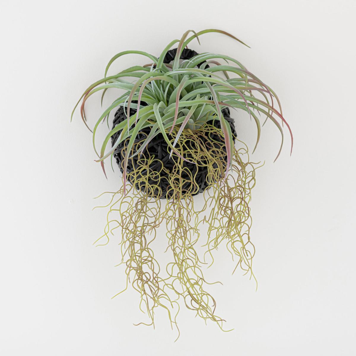 Hanging Grass in Black Basket Green – image 3