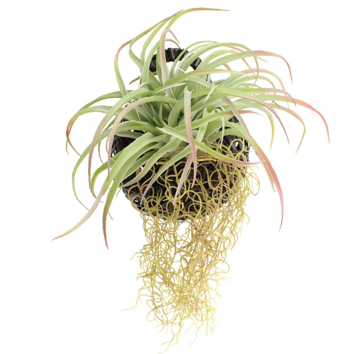 Hanging Grass in Black Basket Green – image 4