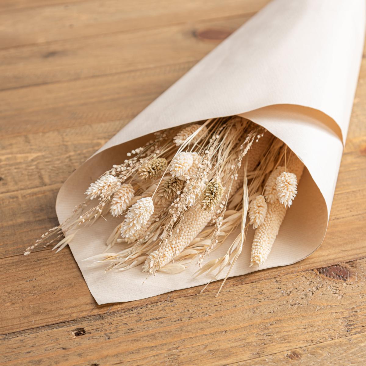 Natural and Bleached Mixed Dried Bouquet Ivory – image 2