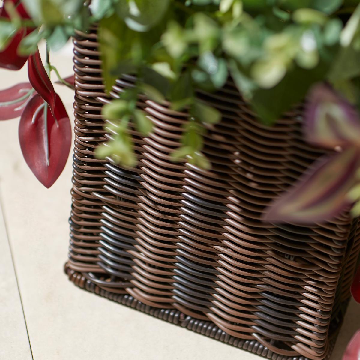Artificial Tropical Arrangement in Brown Trough MultiColoured – image 2
