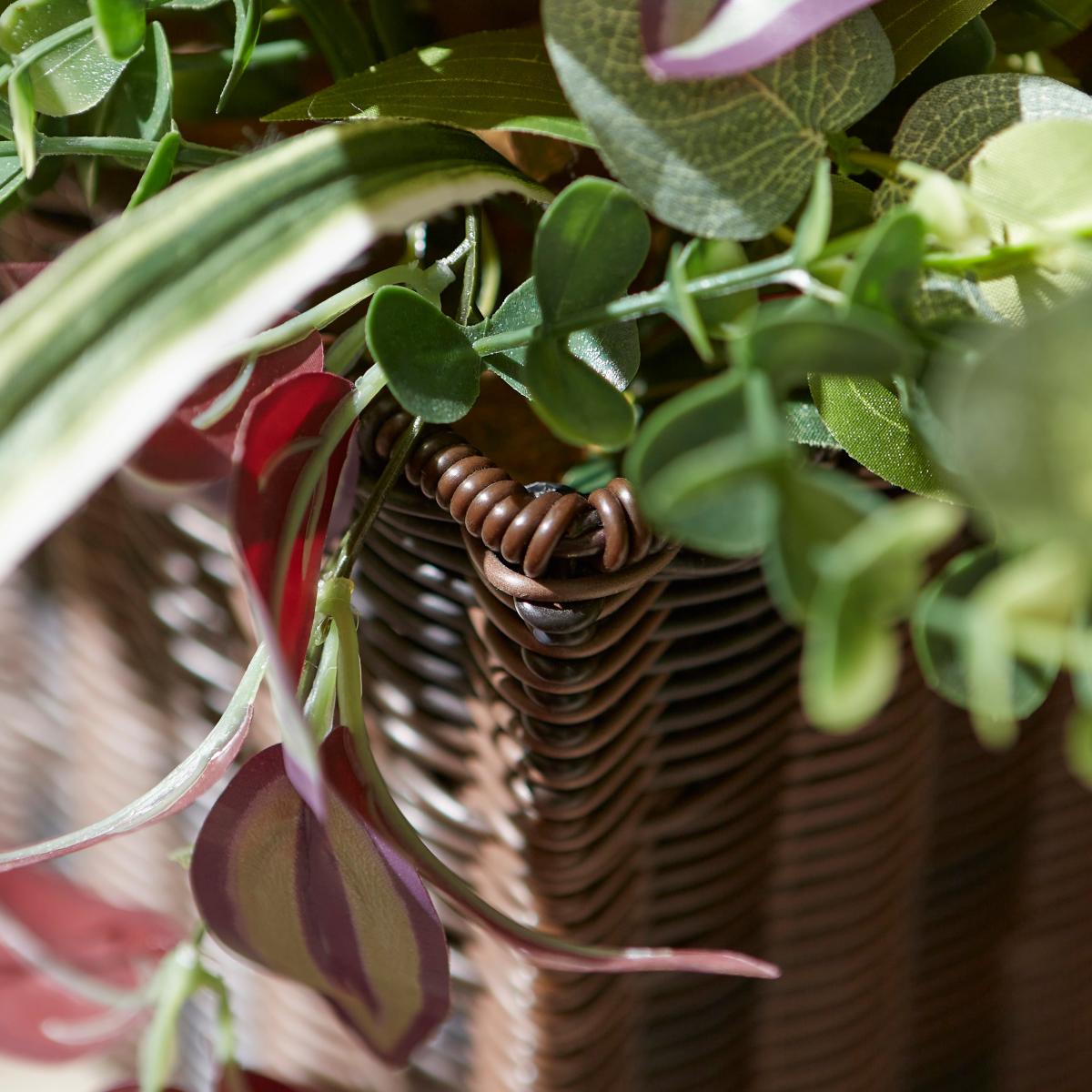 Artificial Tropical Arrangement in Brown Trough MultiColoured – image 3