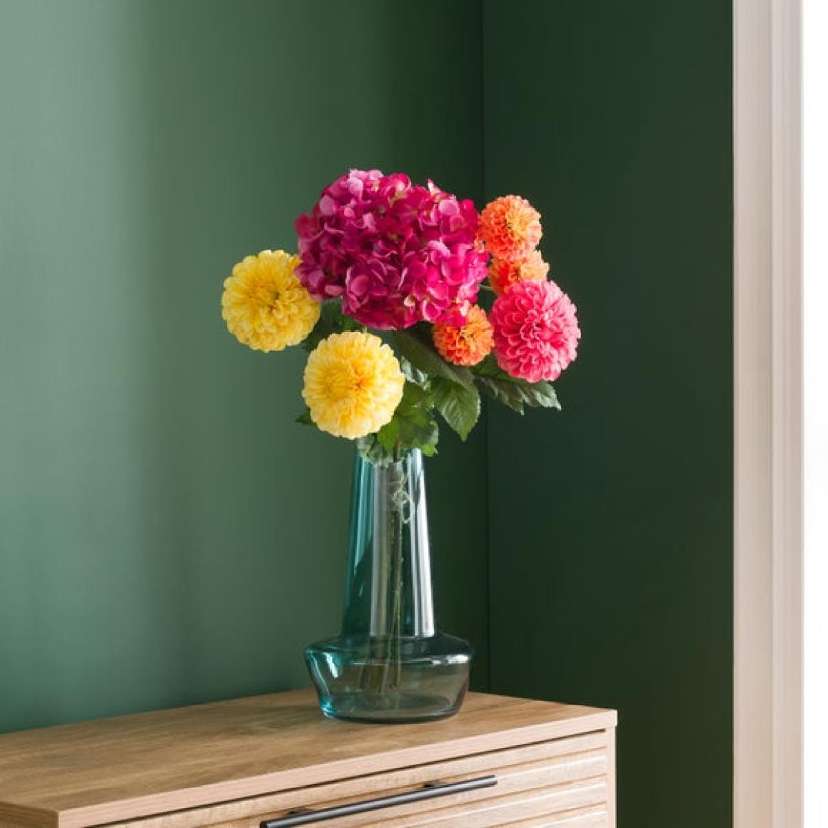Artificial Pink Hydrangea & Ball Dahlia Bouquet – image 2