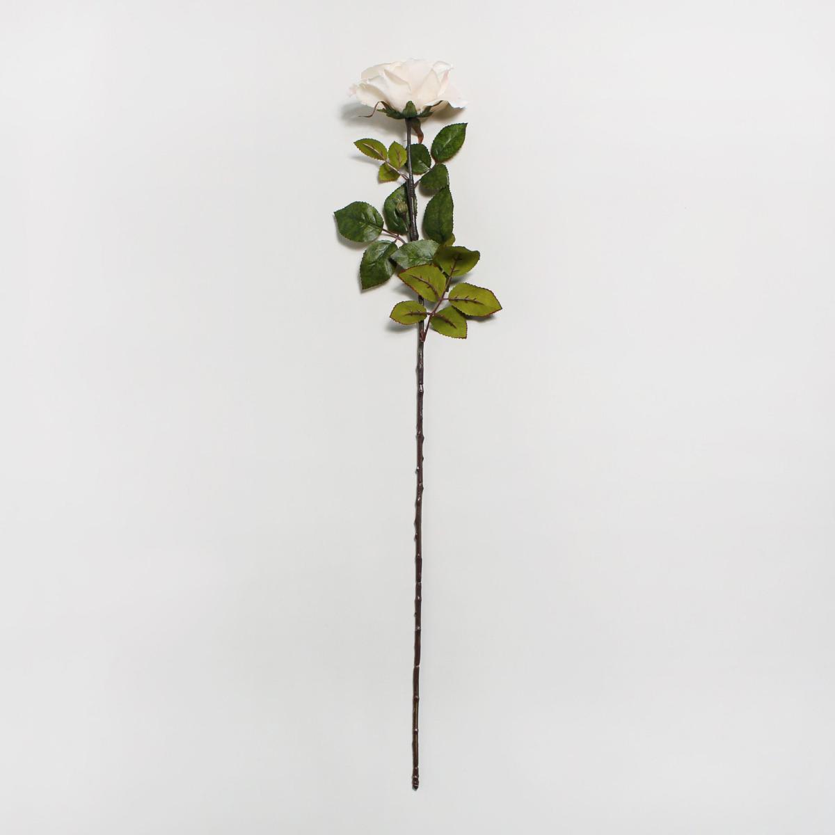 Pack of 12 Artificial Rose Cream Stem 80cm Cream – image 2