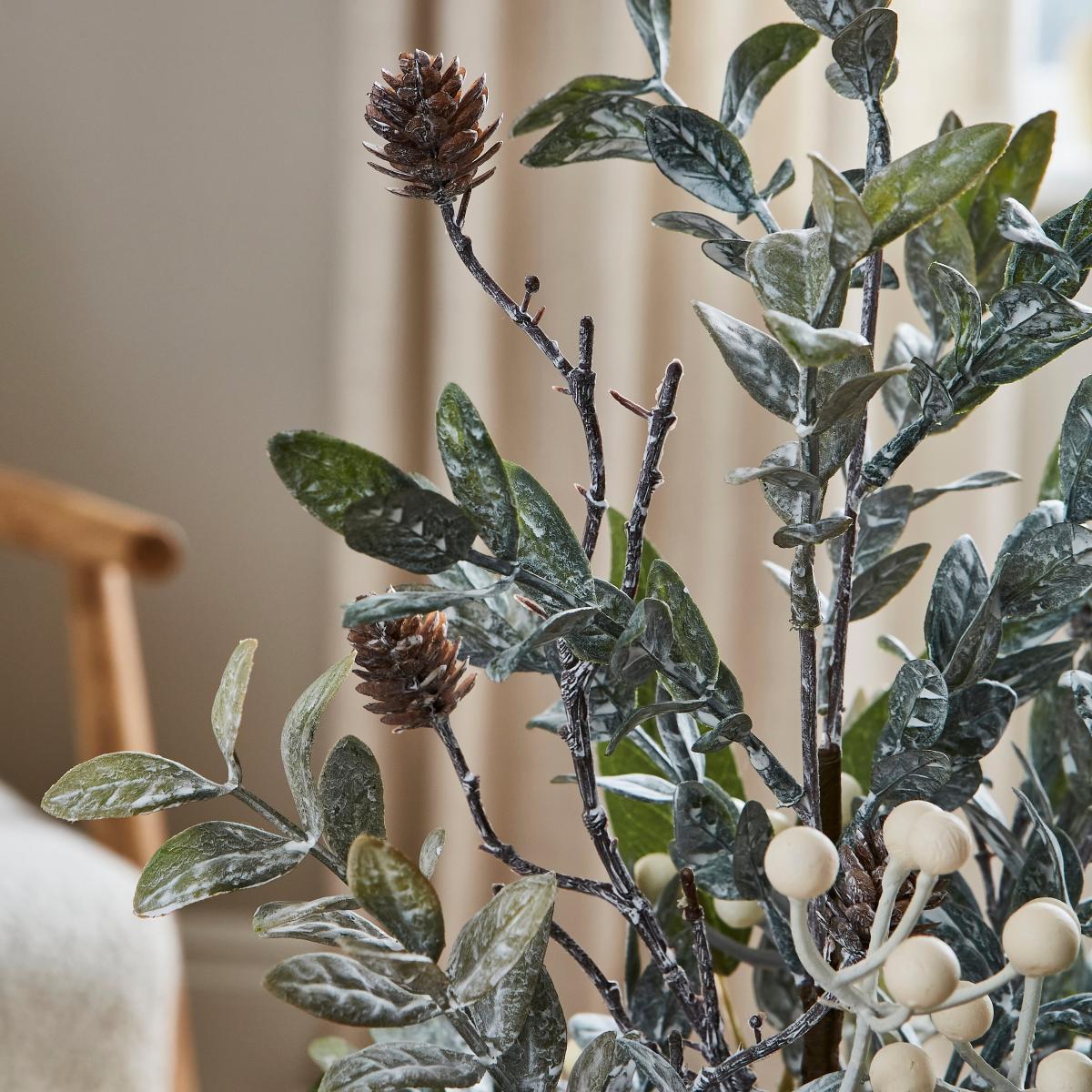 Frosted Artificial Eucalyptus Arrangement Red – image 3